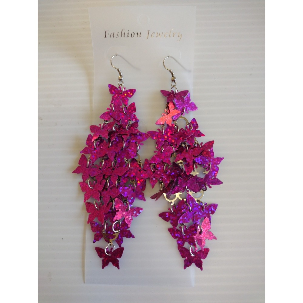 Ethnic Butterfly Tassel Long Drop Dangle Earrings Gradient Bohemian‎
